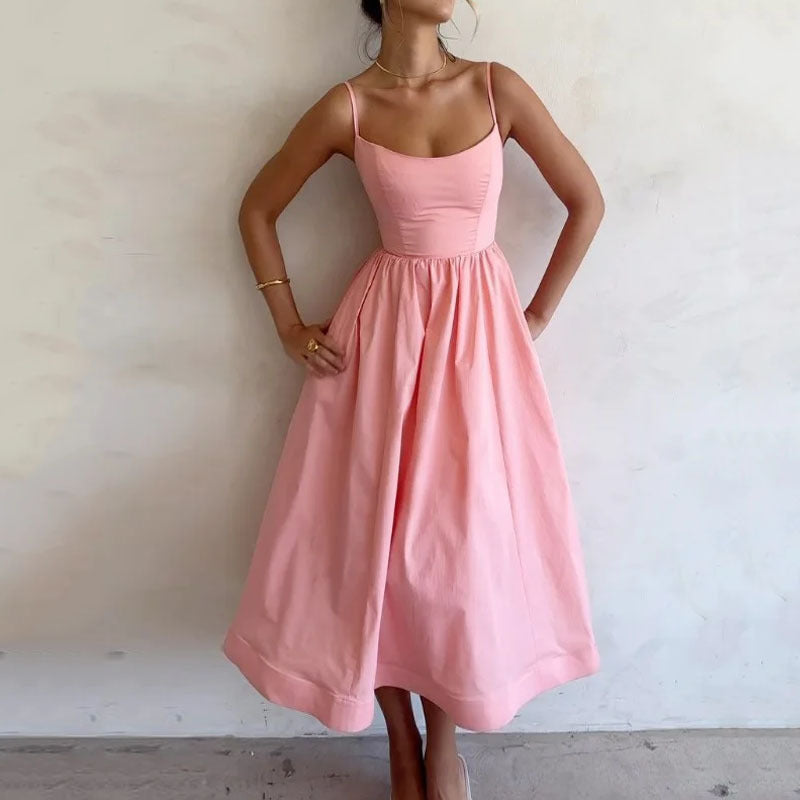 Robe Élégante à Bretelles pour Femme