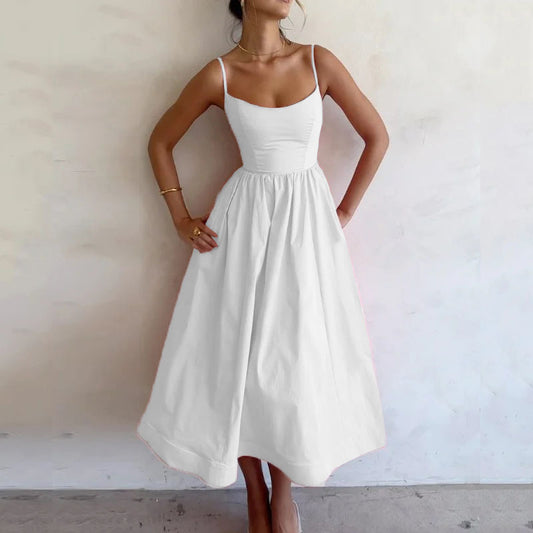 Robe Élégante à Bretelles pour Femme