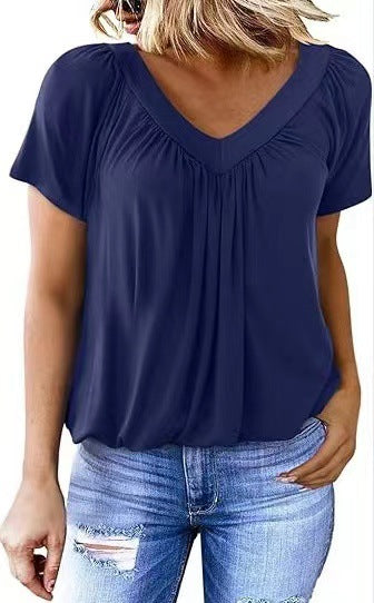 Top Femme Fluide Col V Élégant