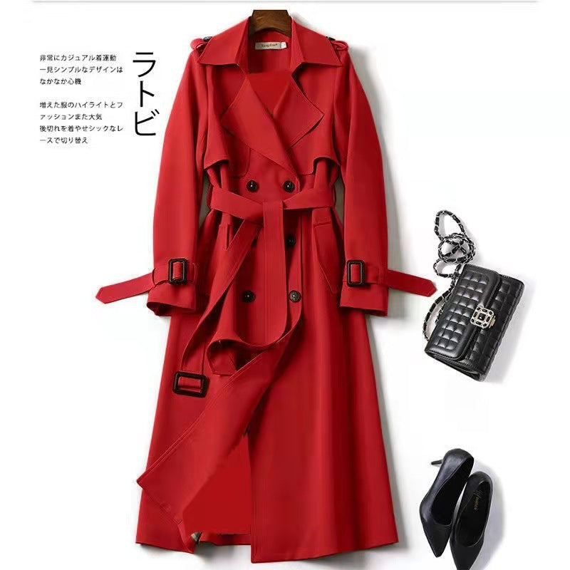 Trench femme ceinturé rouge