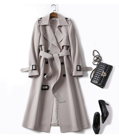 Trench mi-long femme ceinturé beige