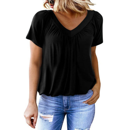Top Femme Fluide Col V Élégant