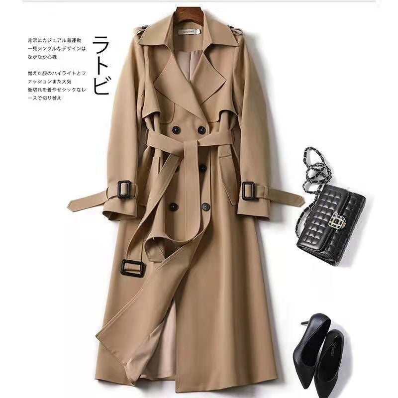 Trench mi-long femme ceinturé kaki