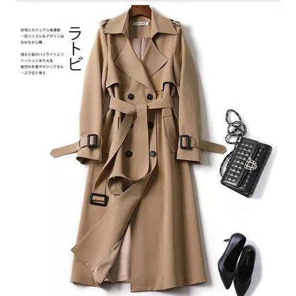Trench mi-long femme ceinturé kaki
