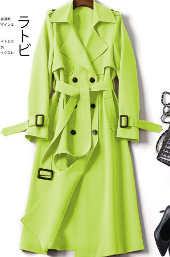 Trench femme ceinturé vert pastel
