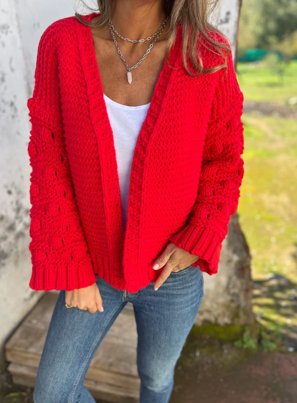 Gilet Femme Maille Épaisse Style Chic