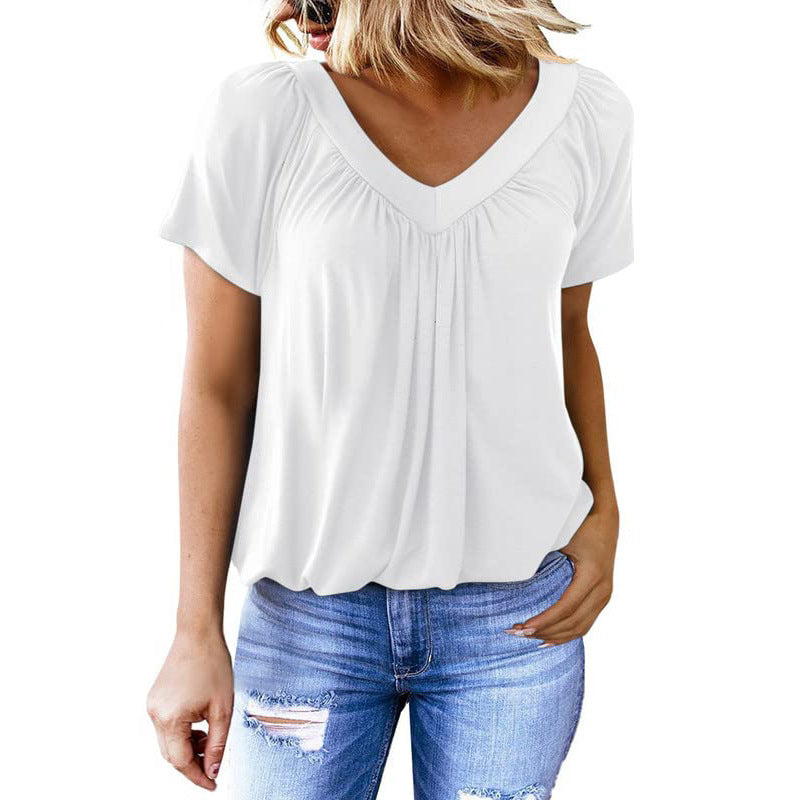 Top Femme Fluide Col V Élégant