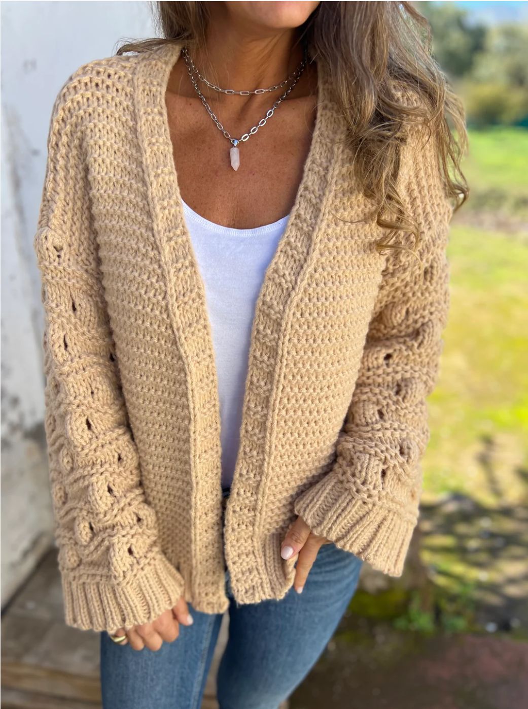 Gilet Femme Maille Épaisse Style Chic
