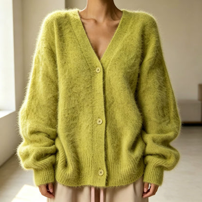 Gilet femme en maille vert matcha