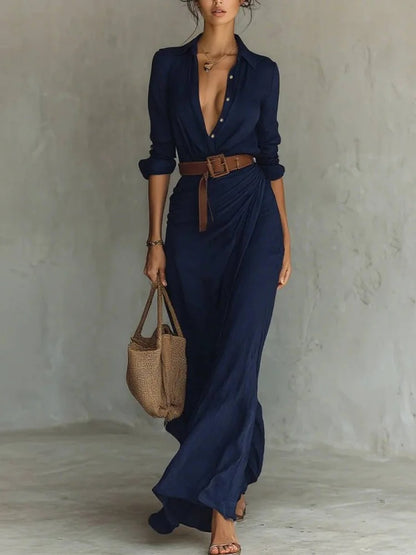 Robe Longue Élégante Asymétrique Femme