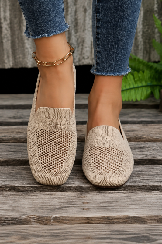 Mocassins tressés femme à bout rond légers et respirants - vue principale