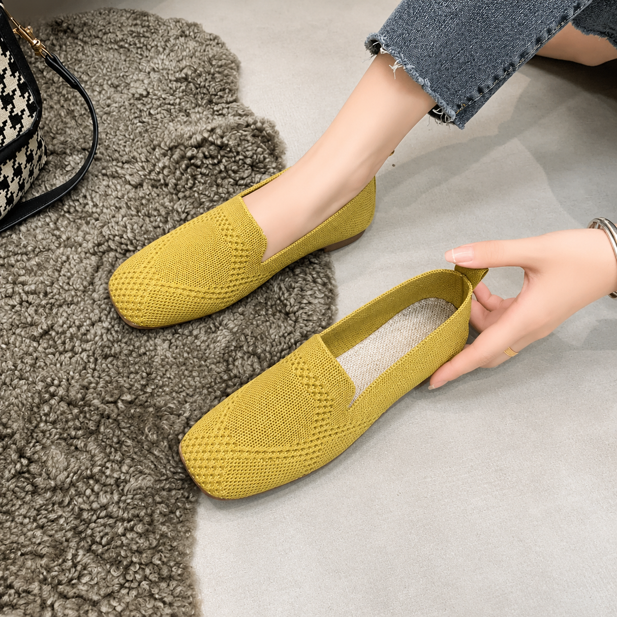 Mocassins femme légers respirants avec coloris assortis
