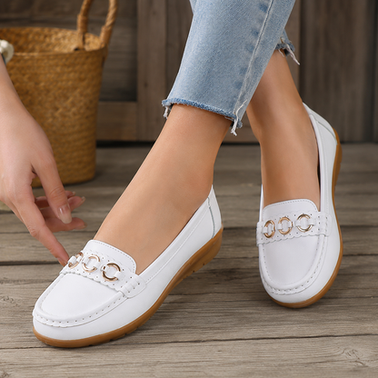 Mocassins Élégants Femme Cuir