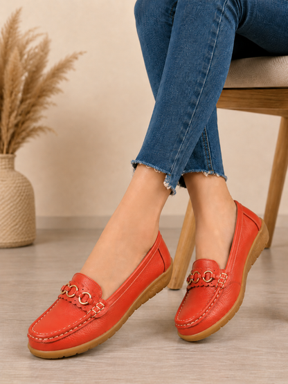 Mocassins Élégants Femme Cuir