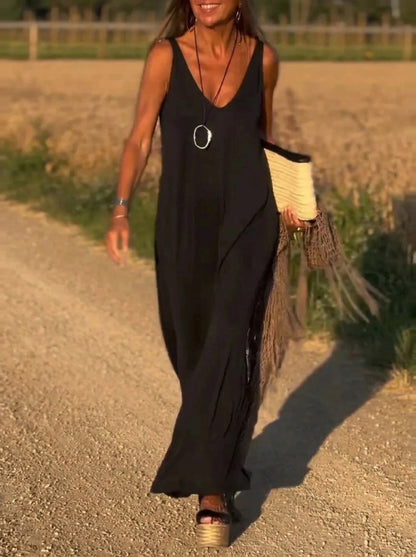Robe Longue Fluide à Bretelles