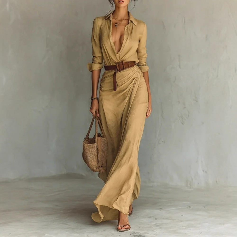 Robe Longue Élégante Asymétrique Femme
