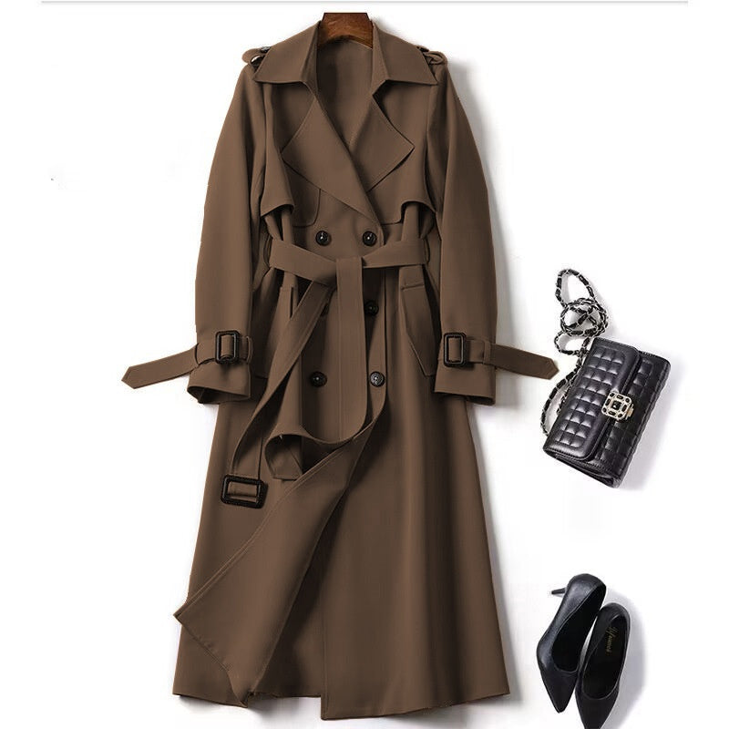 Trench femme ceinturé marron café