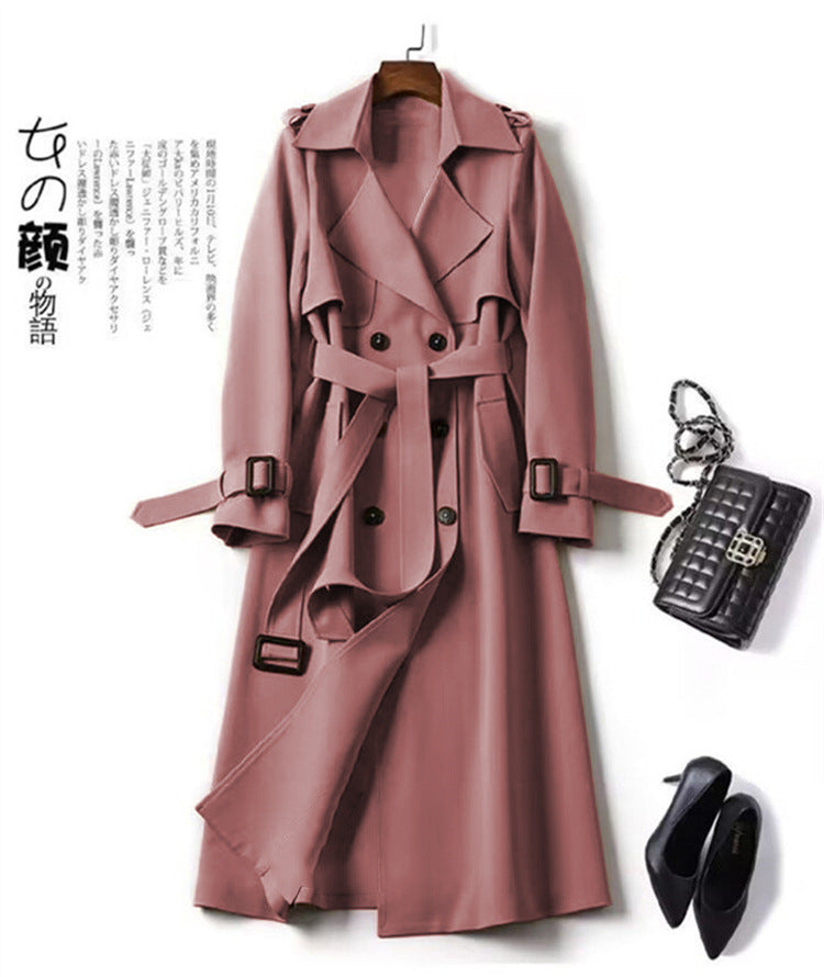 Trench femme double boutonnage rose