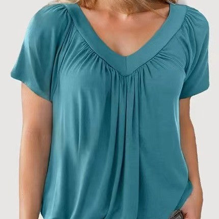 Top Femme Fluide Col V Élégant