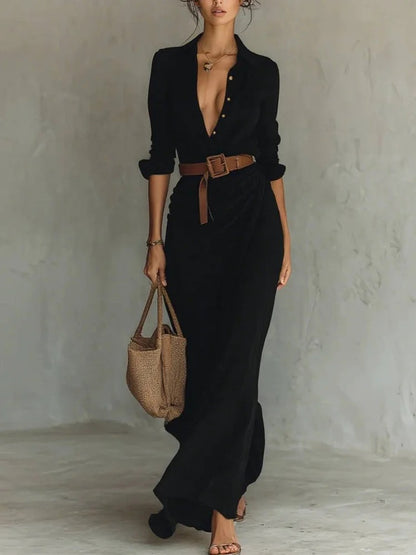 Robe Longue Élégante Asymétrique Femme