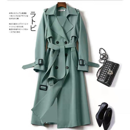 Trench femme ceinturé vert