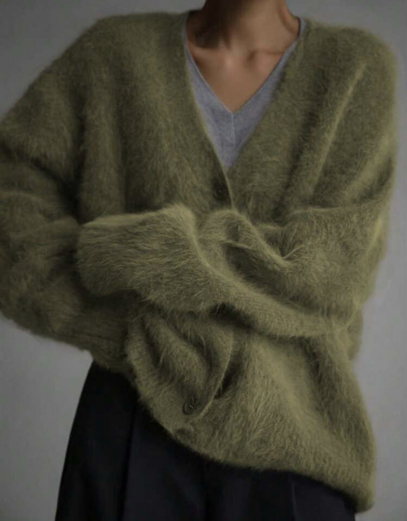 Gilet femme boutonné vert militaire