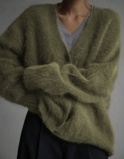 Gilet femme boutonné vert militaire