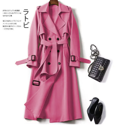 Trench mi-long femme rose violet